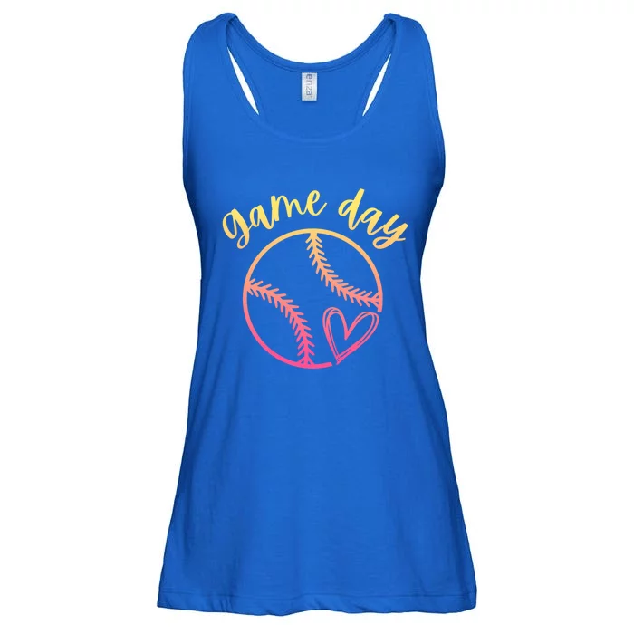 Wos Or Softball Game Day Cute Heart Love Gift Ladies Essential Flowy Tank