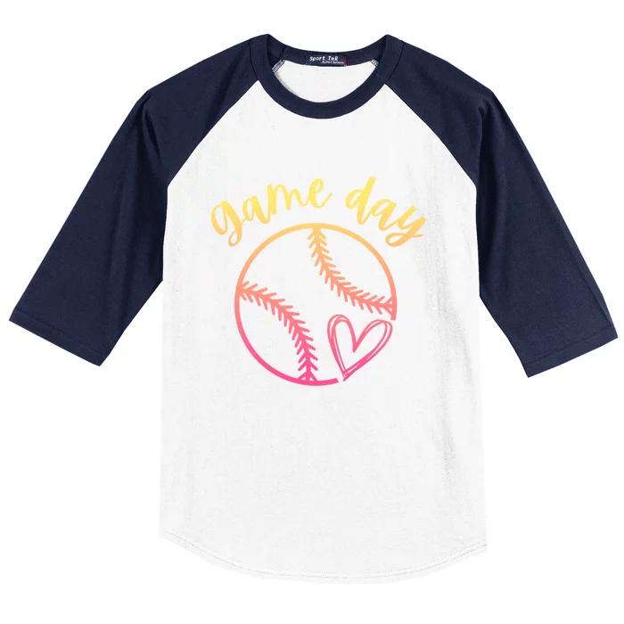 Wos Or Softball Game Day Cute Heart Love Gift Baseball Sleeve Shirt