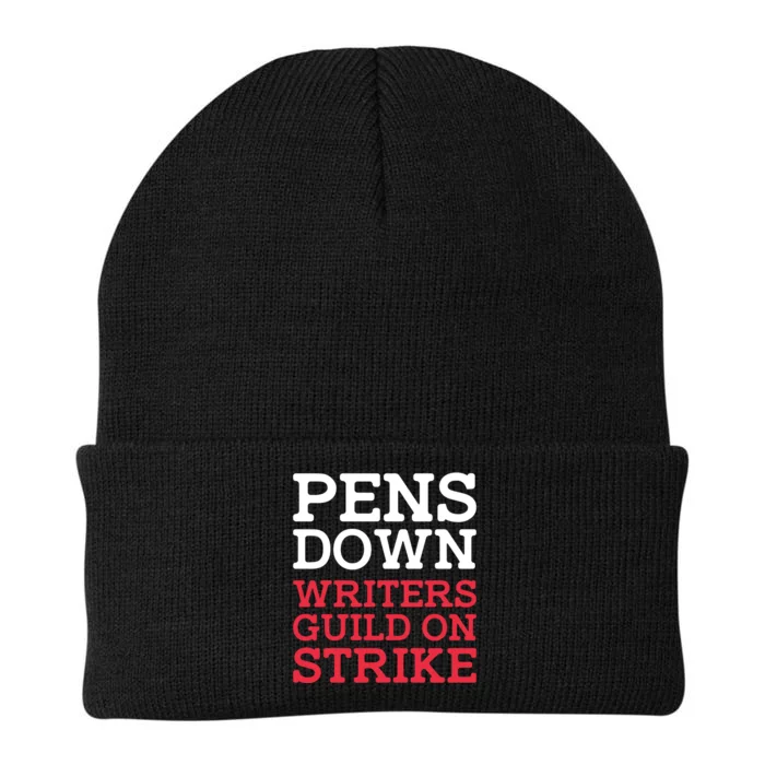 WGA On Strike Pens Down Knit Cap Winter Beanie