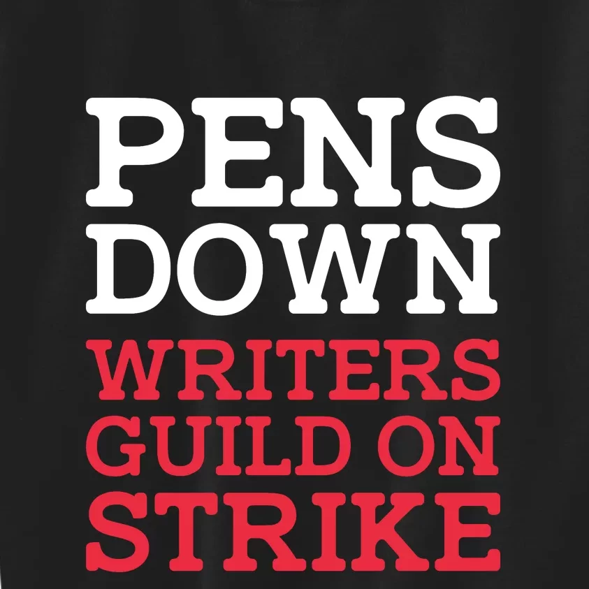 WGA On Strike Pens Down Kids Sweatshirt