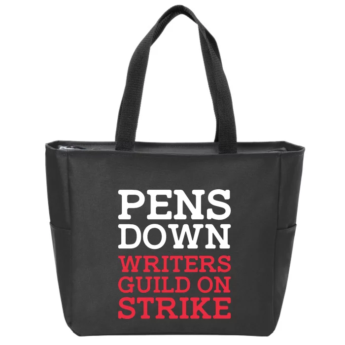 WGA On Strike Pens Down Zip Tote Bag