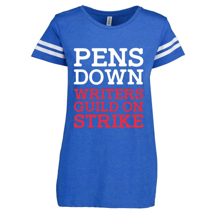 WGA On Strike Pens Down Enza Ladies Jersey Football T-Shirt