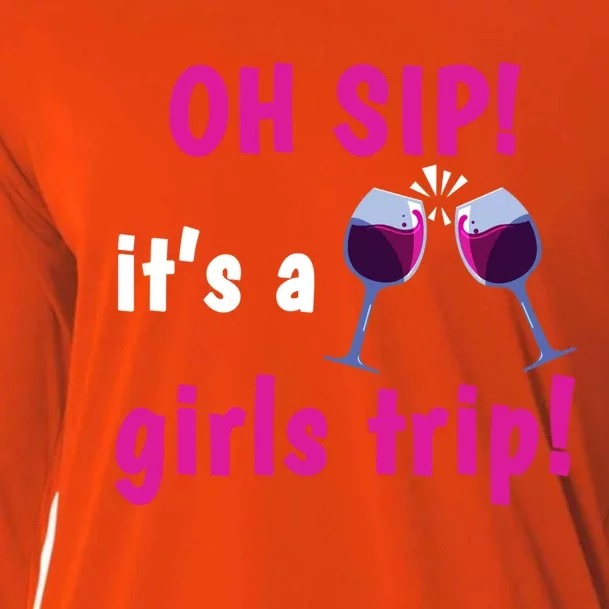 Wo Oh Sip Its A Trip Wine Oh Sip It's A Trip Gift Cooling Performance Long Sleeve Crew