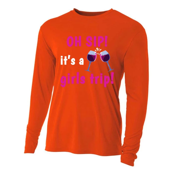 Wo Oh Sip Its A Trip Wine Oh Sip It's A Trip Gift Cooling Performance Long Sleeve Crew