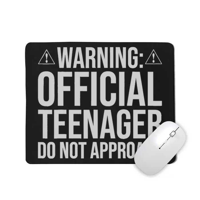 Warning Official Teenager 13th Birthday 13 Year Old Boy Girl Mousepad