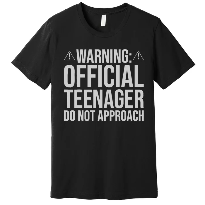 Warning Official Teenager 13th Birthday 13 Year Old Boy Girl Premium T-Shirt