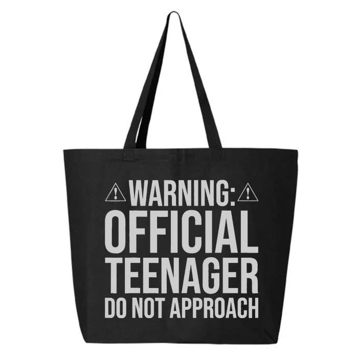 Warning Official Teenager 13th Birthday 13 Year Old Boy Girl 25L Jumbo Tote