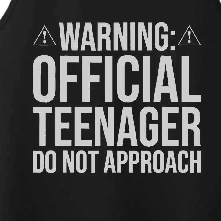 Warning Official Teenager 13th Birthday 13 Year Old Boy Girl Performance Tank