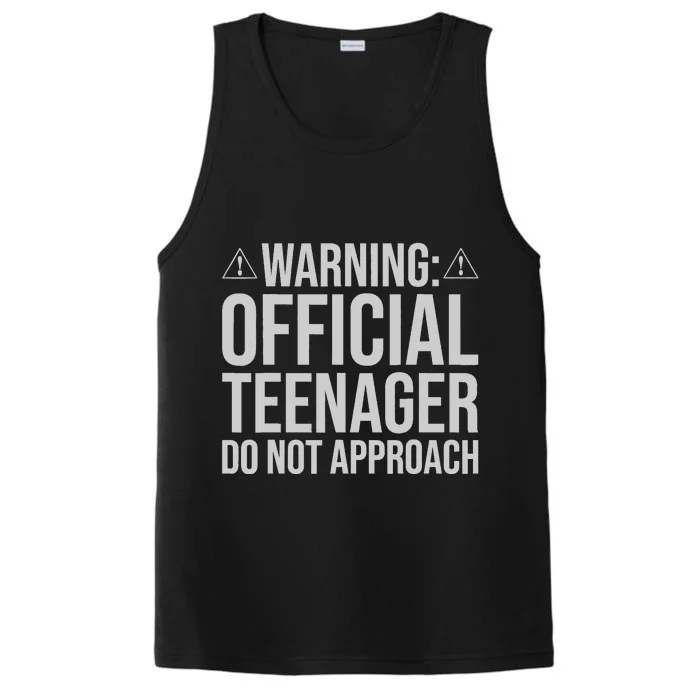 Warning Official Teenager 13th Birthday 13 Year Old Boy Girl Performance Tank