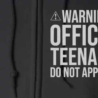 Warning Official Teenager 13th Birthday 13 Year Old Boy Girl Full Zip Hoodie