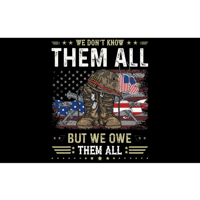 We Owe Them All Partiotic Veterans Day Memorial Day Bumper Sticker