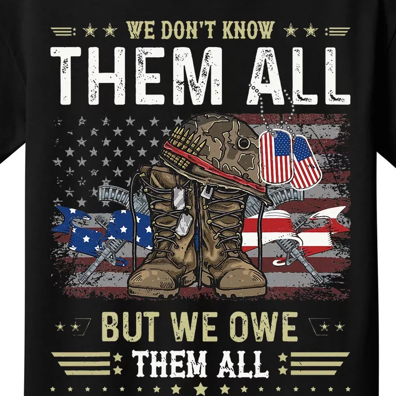 We Owe Them All Partiotic Veterans Day Memorial Day Kids T-Shirt