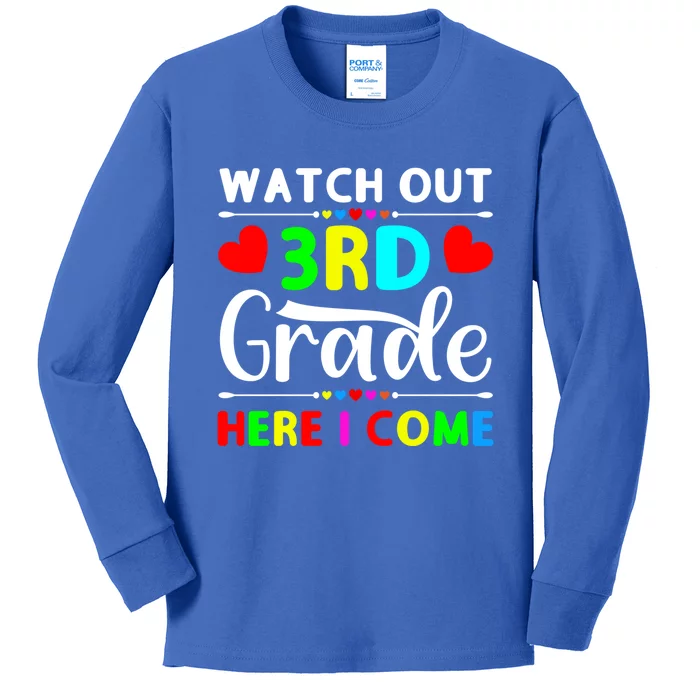 Watch Out Third Grade Here I Come Cute Gift Kids Long Sleeve Shirt