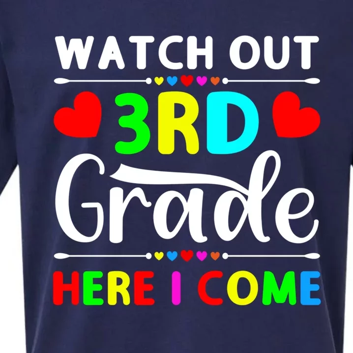 Watch Out Third Grade Here I Come Cute Gift Sueded Cloud Jersey T-Shirt