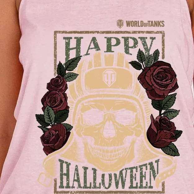 World Of Tanks Happy Halloween Gift Women's Knotted Racerback Tank