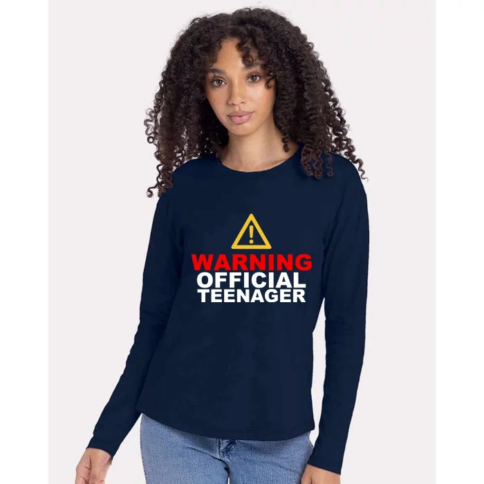 Warning Official Teenager 13th Birthday Womens Cotton Relaxed Long Sleeve T-Shirt