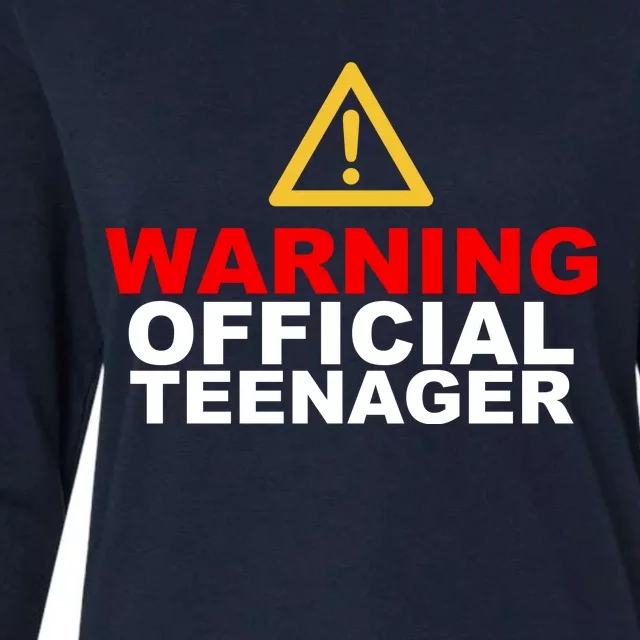 Warning Official Teenager 13th Birthday Womens Cotton Relaxed Long Sleeve T-Shirt