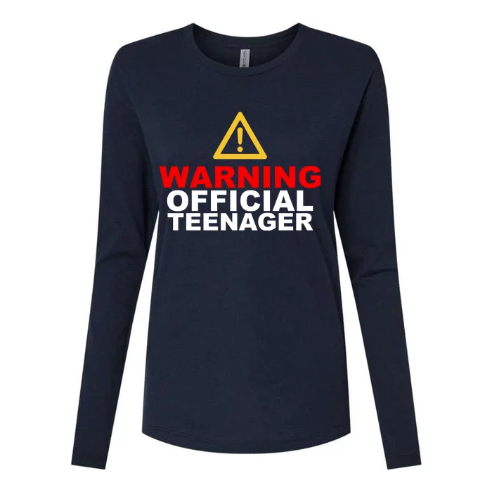 Warning Official Teenager 13th Birthday Womens Cotton Relaxed Long Sleeve T-Shirt