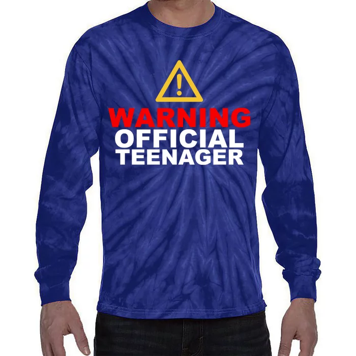 Warning Official Teenager 13th Birthday Tie-Dye Long Sleeve Shirt