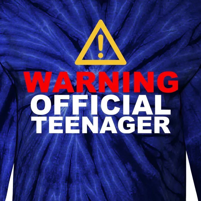 Warning Official Teenager 13th Birthday Tie-Dye Long Sleeve Shirt