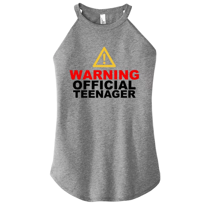 Warning Official Teenager 13th Birthday Women’s Perfect Tri Rocker Tank