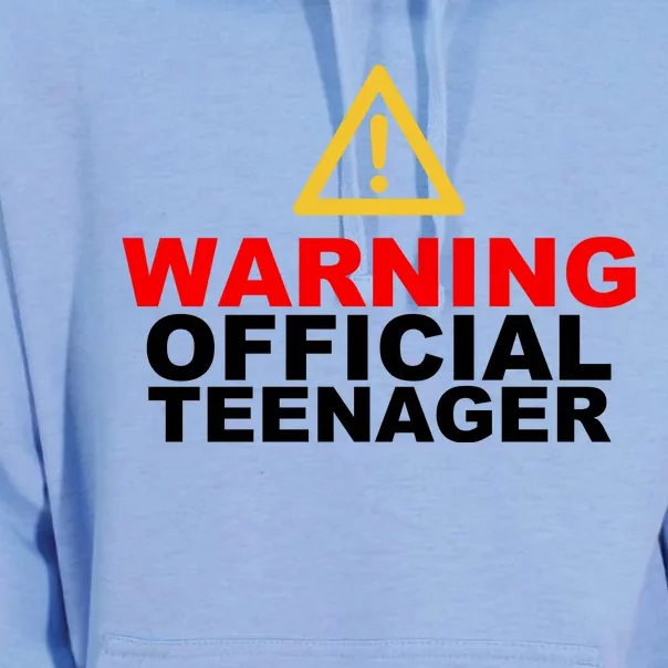 Warning Official Teenager 13th Birthday Unisex Surf Hoodie