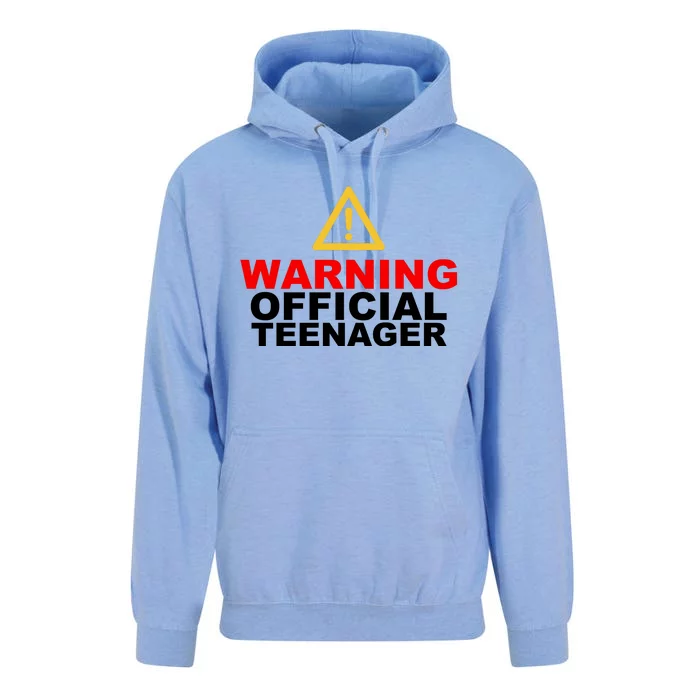 Warning Official Teenager 13th Birthday Unisex Surf Hoodie