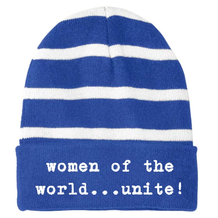 Wo Of The World Unite! Gift Striped Beanie with Solid Band