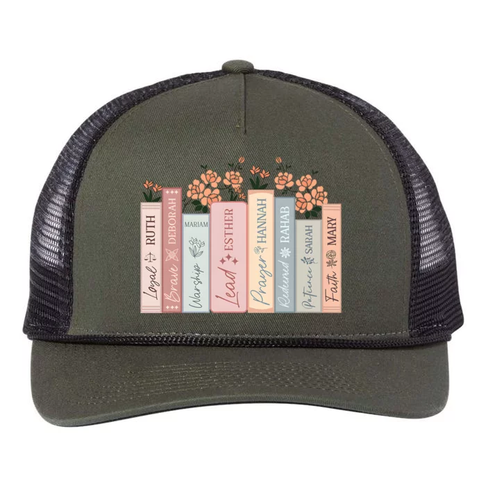 Women Of The Bible Floral Books Christian Jesus Retro Rope Trucker Hat Cap