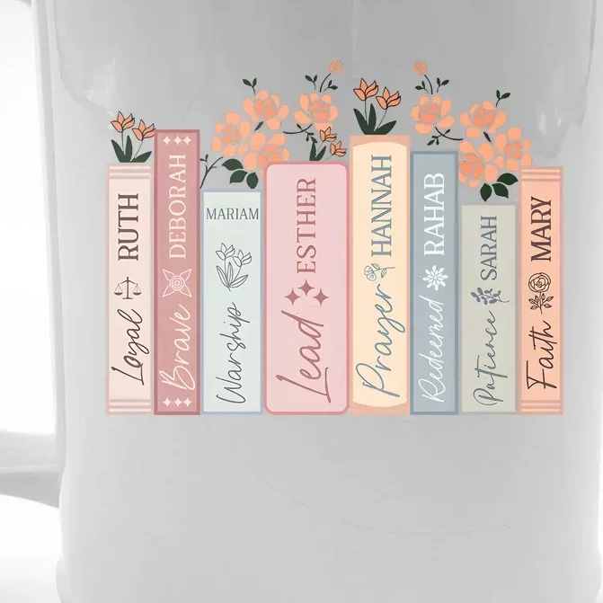 Women Of The Bible Floral Books Christian Jesus Front & Back Beer Stein