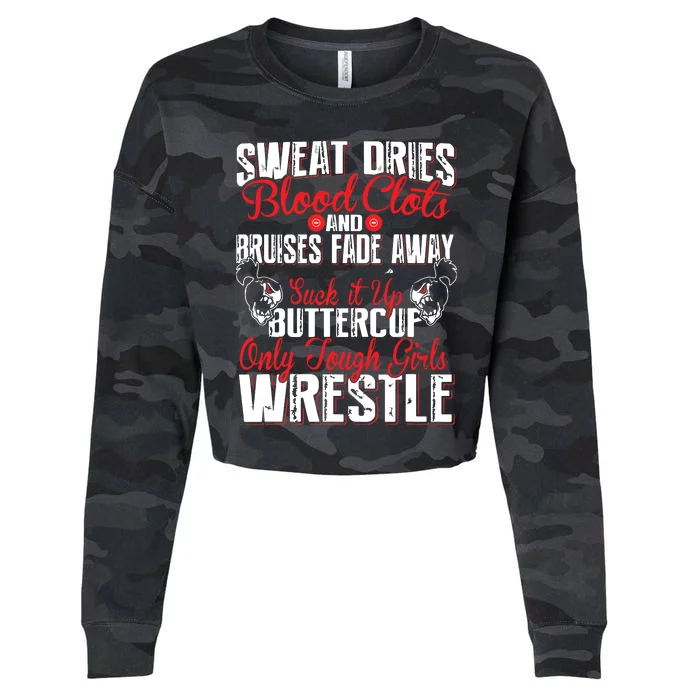 Wrestling Only Tough Wrestle Cropped Pullover Crew