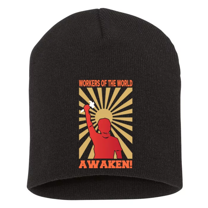 Workers Of The World Awaken Short Acrylic Beanie