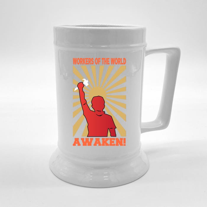 Workers Of The World Awaken Front & Back Beer Stein