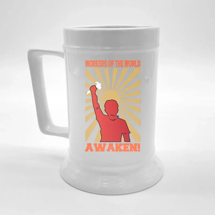 Workers Of The World Awaken Front & Back Beer Stein