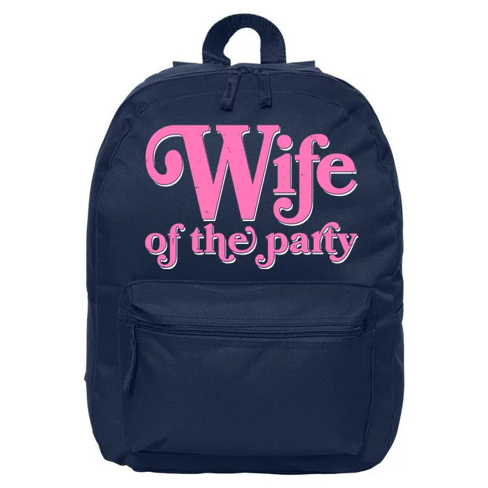 Wife Of The Party Bachelorette Bride 16 in Basic Backpack