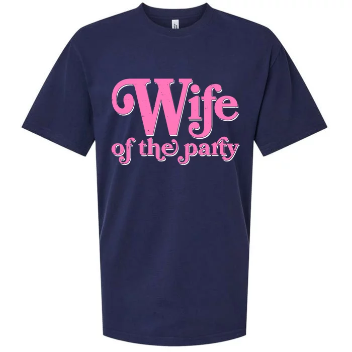 Wife Of The Party Bachelorette Bride Sueded Cloud Jersey T-Shirt