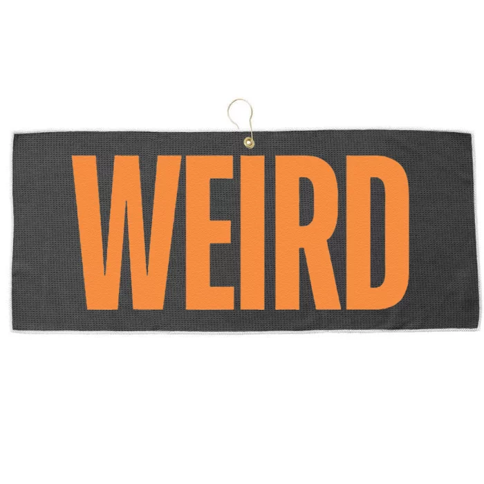 Weird Orange Text Single Word Large Microfiber Waffle Golf Towel