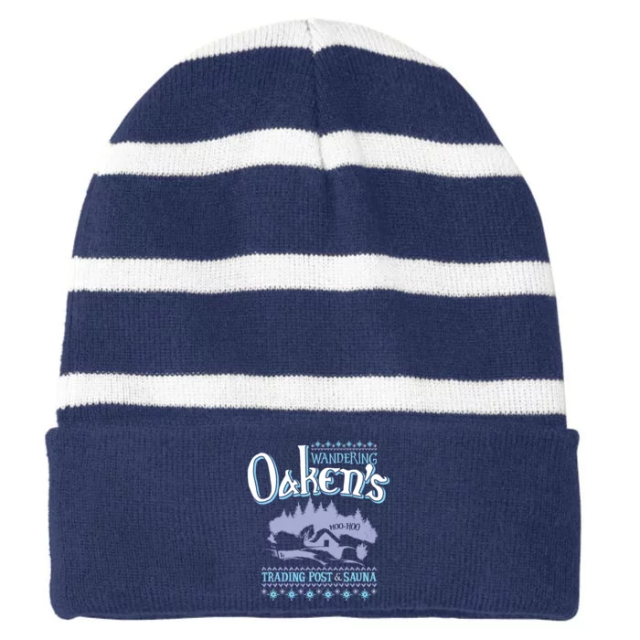 Wandering Oaken's Trading Post And Sauna Hoo Hoo Striped Beanie with Solid Band