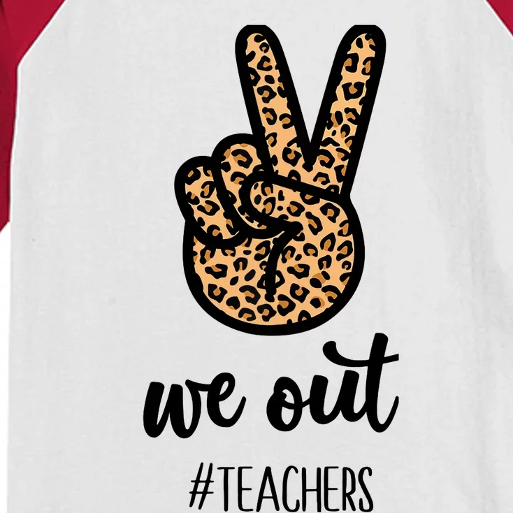 We out Teacher Happy Last Day Of School Wo Gift Funny Kids Colorblock Raglan Jersey