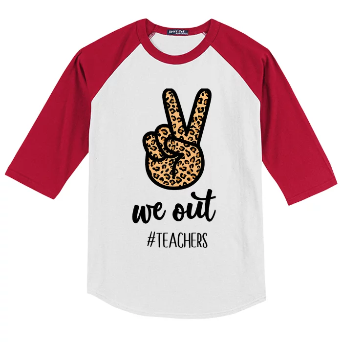 We out Teacher Happy Last Day Of School Wo Gift Funny Kids Colorblock Raglan Jersey