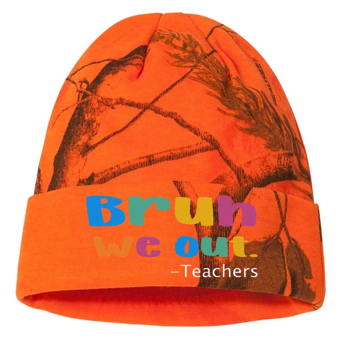 We Out Teacher End of School Year Teacher Team Teacher Kati - 12in Camo Beanie