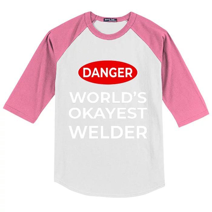 World Okayest Welder Kids Colorblock Raglan Jersey