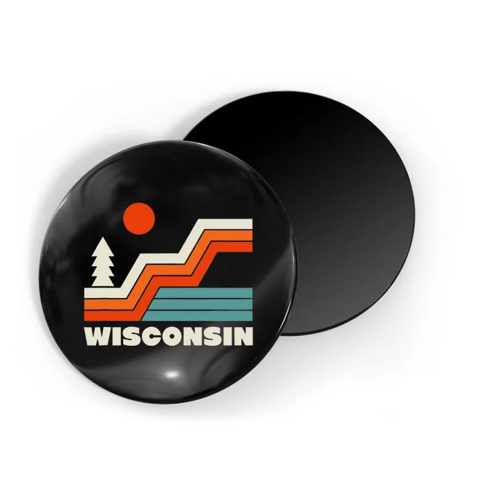 Wisconsin Outdoors Winter Camping Nature Retro Sunset Magnet