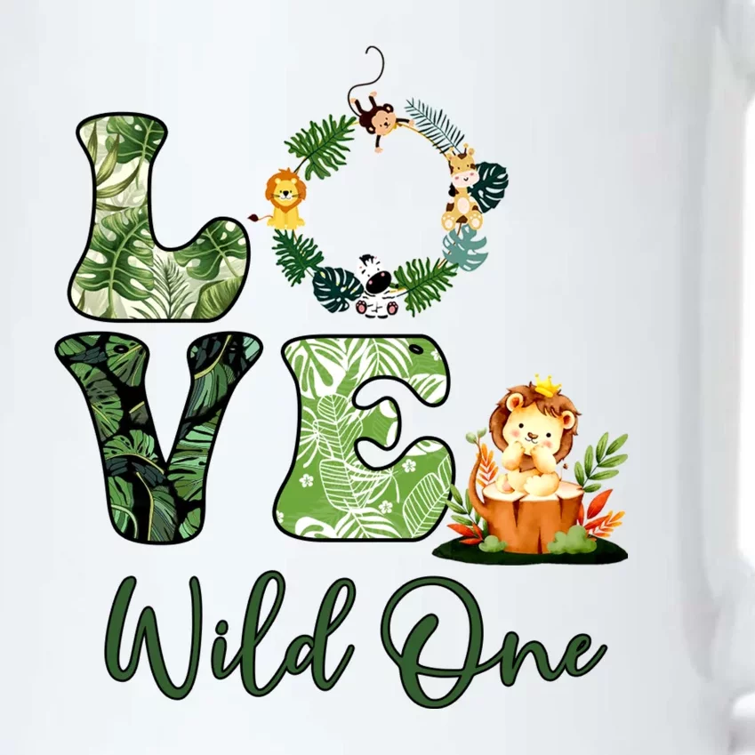 Wild One Wreath 1st Birthday Safari Animal Themed Black Color Changing Mug