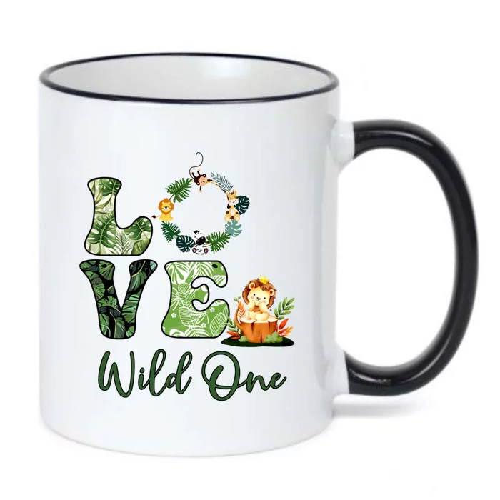 Wild One Wreath 1st Birthday Safari Animal Themed Black Color Changing Mug