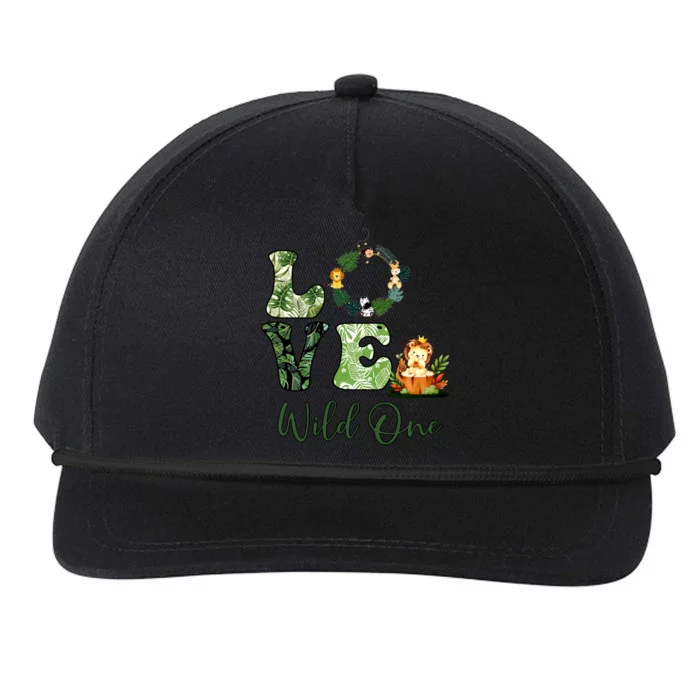 Wild One Wreath 1st Birthday Safari Animal Themed Snapback Five-Panel Rope Hat