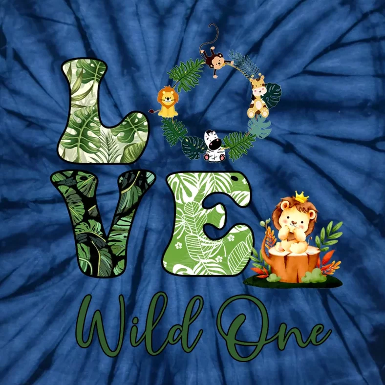 Wild One Wreath 1st Birthday Safari Animal Themed Tie-Dye T-Shirt