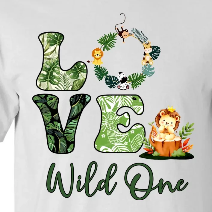 Wild One Wreath 1st Birthday Safari Animal Themed Tall T-Shirt