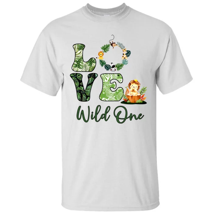 Wild One Wreath 1st Birthday Safari Animal Themed Tall T-Shirt