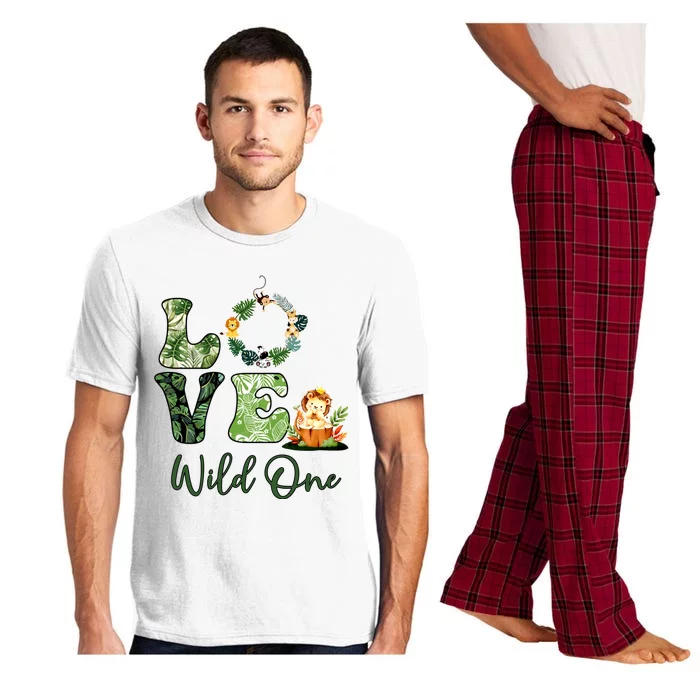 Wild One Wreath 1st Birthday Safari Animal Themed Pajama Set